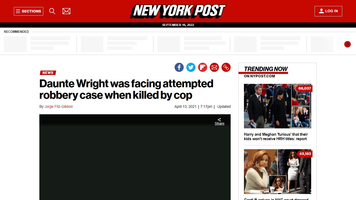 Daunte Wright was facing attempted robbery case when killed by cop